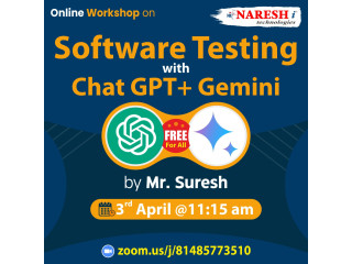 Best Software Testing with ChatGPT+ Gemini Online Workshop Training Institute In Hyderabad 2024 | NareshIT